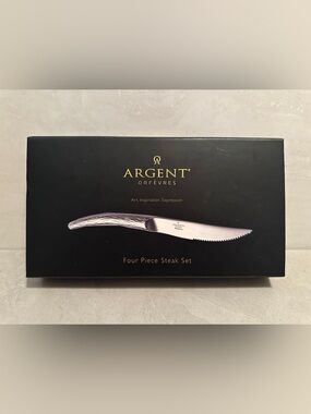 Argent Orfevres 4 Piece Steak Knife Set “Willow” Forged Stainless Steel NEW
